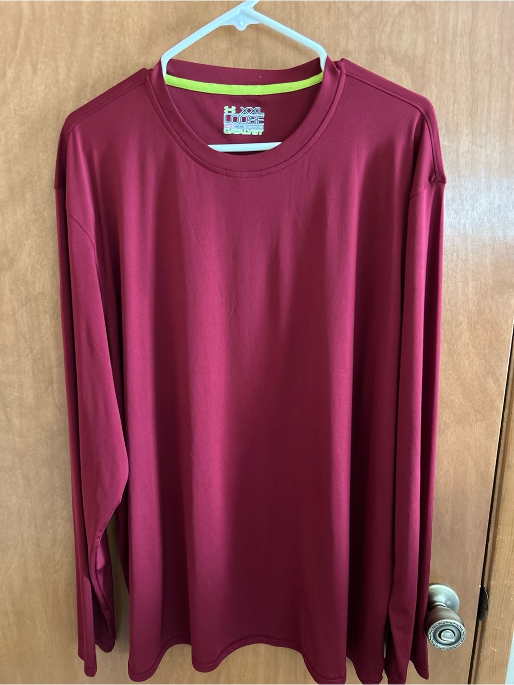 Under Armour Shirt Men’s Crimson 2XL Heatgear Loose Long Sleeve